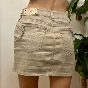 Buffalo David Bitton Mettalic Mini Denim Skirt Size Small